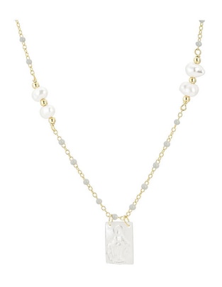 Collar rectangular de plata P 925 con acabado baño de oro 1