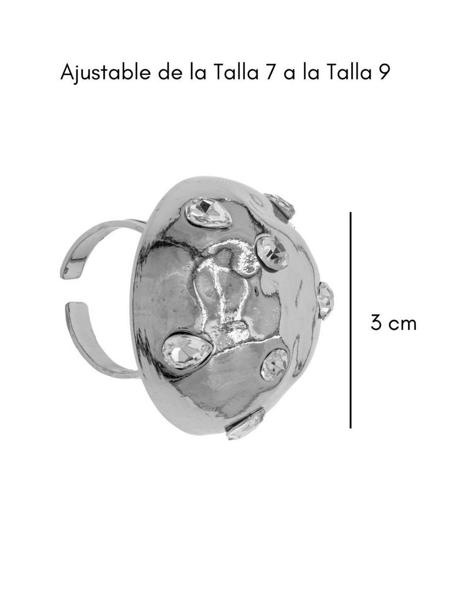 Anillo cristal baño de rodio 4