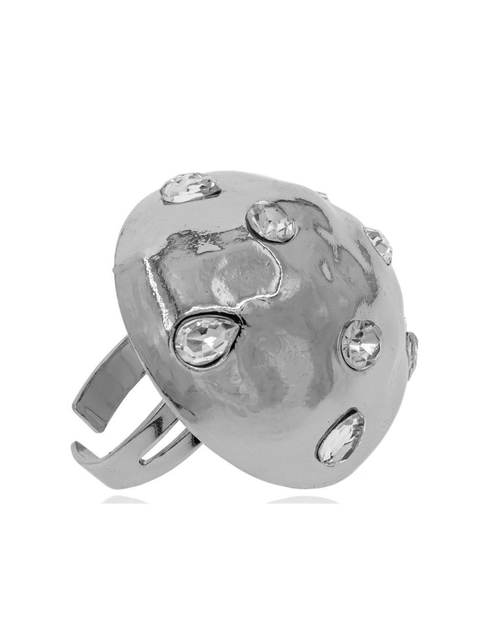 Anillo cristal baño de rodio 2