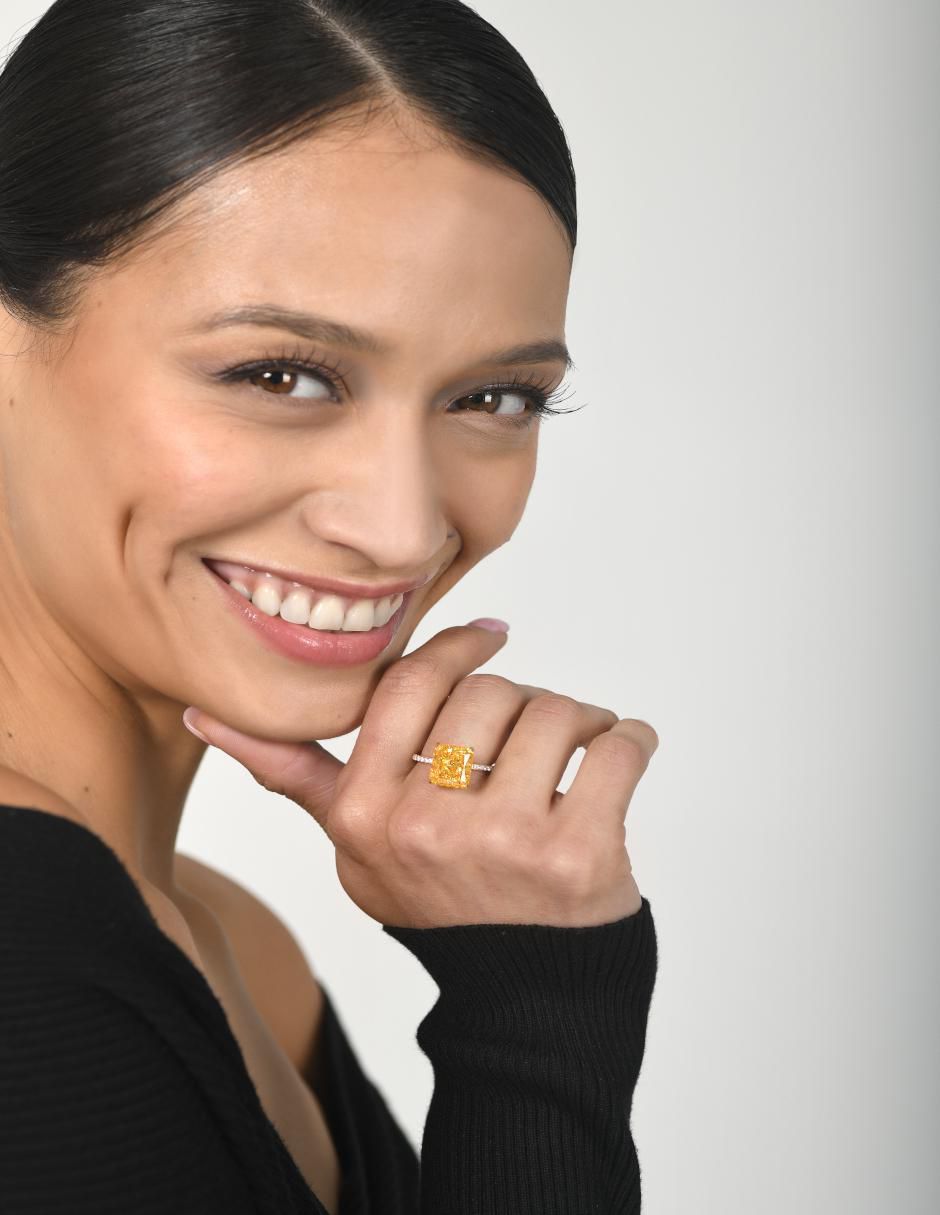 Anillo rectangular P 925 de plata zirconia brillante