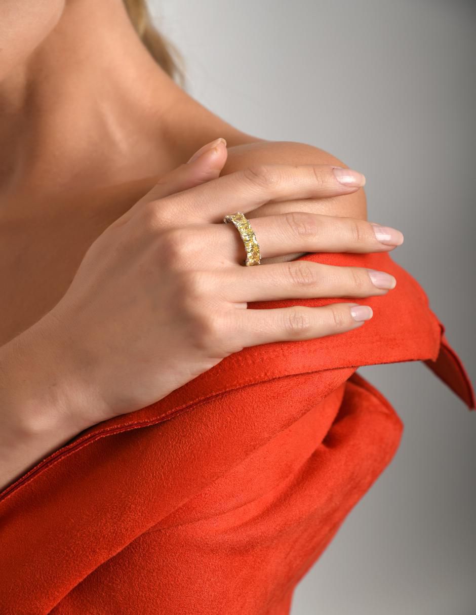 Anillo P 925 de plata topacio brillante