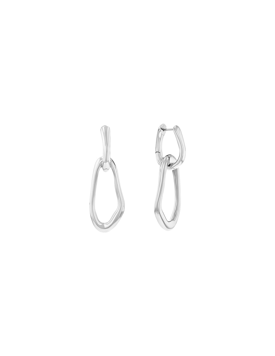 Aretes de aro Calvin Klein con acabado brillante 5