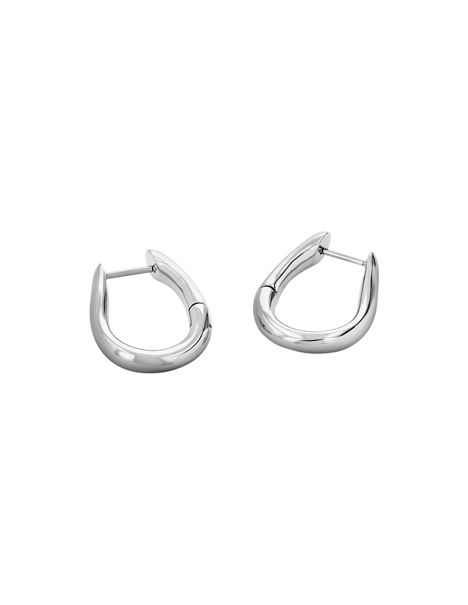 Aretes de aro Calvin Klein con acabado brillante 4