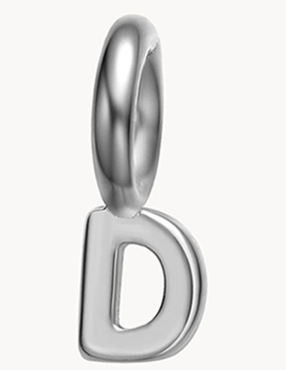 Charm de letra D de plata P 925