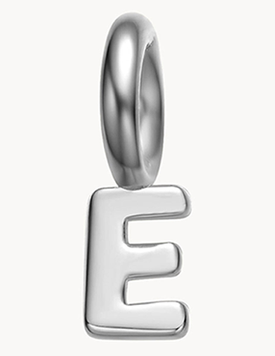 Dije de letra E Charm Classic de plata P 925