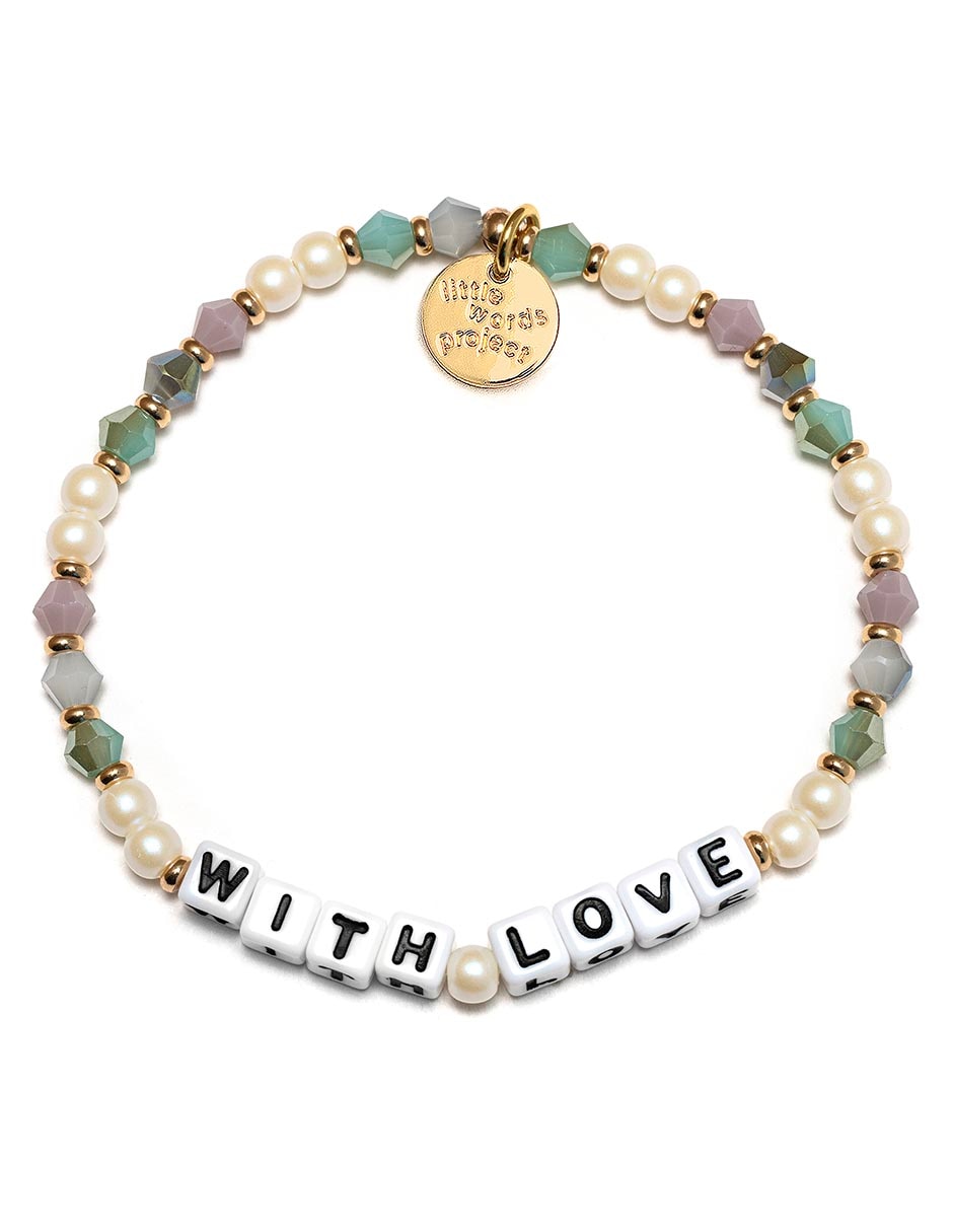 Brazalete con cristal With Love acabado chapa de oro Brazalete con cristal With Love acabado chapa de oro