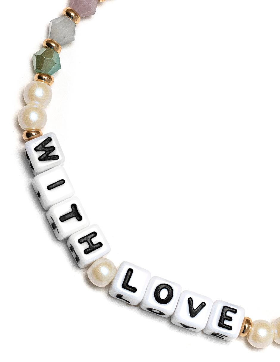 Brazalete con cristal With Love acabado chapa de oro 2