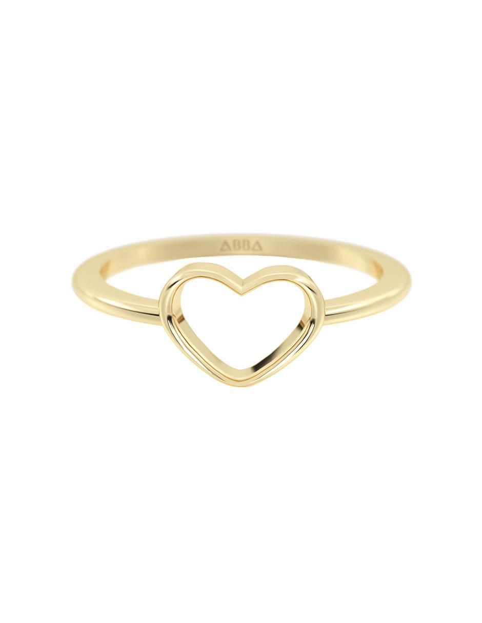 Anillo de corazón 10 k de oro brillante Anillo de corazón 10 k de oro brillante
