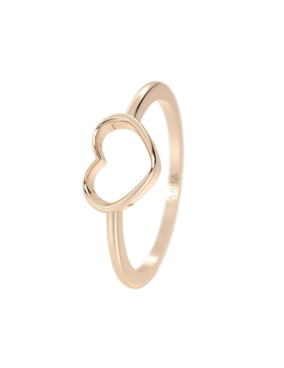 Anillo de corazón de oro brillante 2