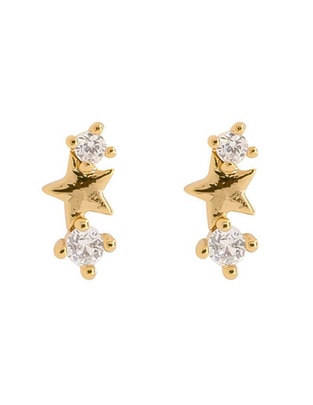 Broqueles de estrella con acabado brillante