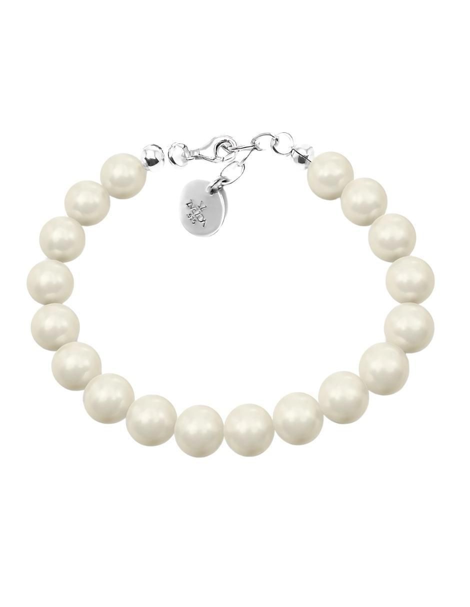 Pulsera de plata con perla de cristal p 925 Éclair 1