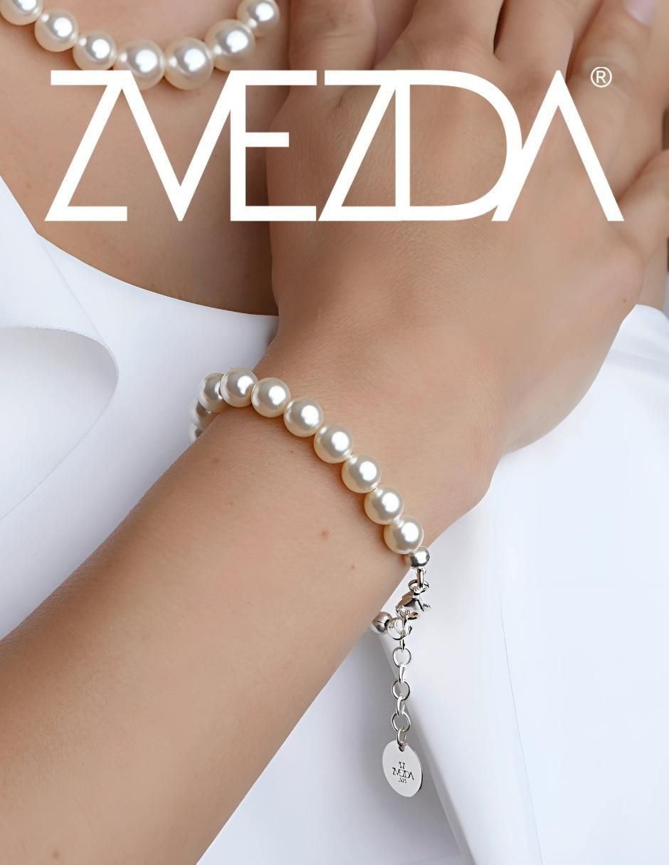 Pulsera de plata con perla de cristal p 925 Éclair 3