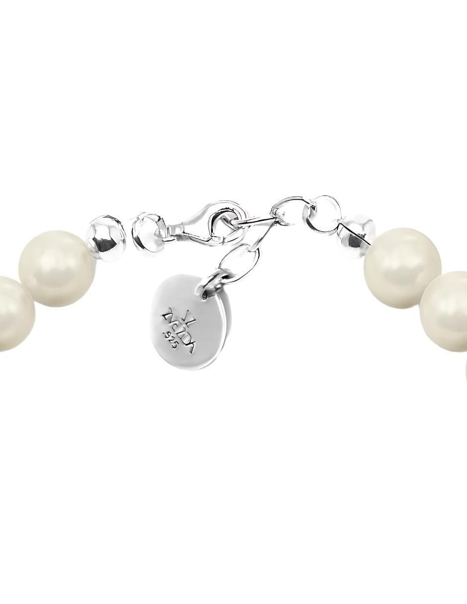 Pulsera de plata con perla de cristal p 925 Éclair 4