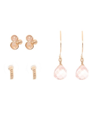 Set de aretes con acabado brillante