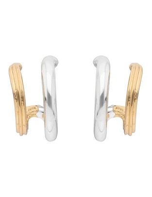 Aretes de letra c con acabado brillante