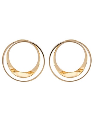 Aretes de aro con acabado brillante