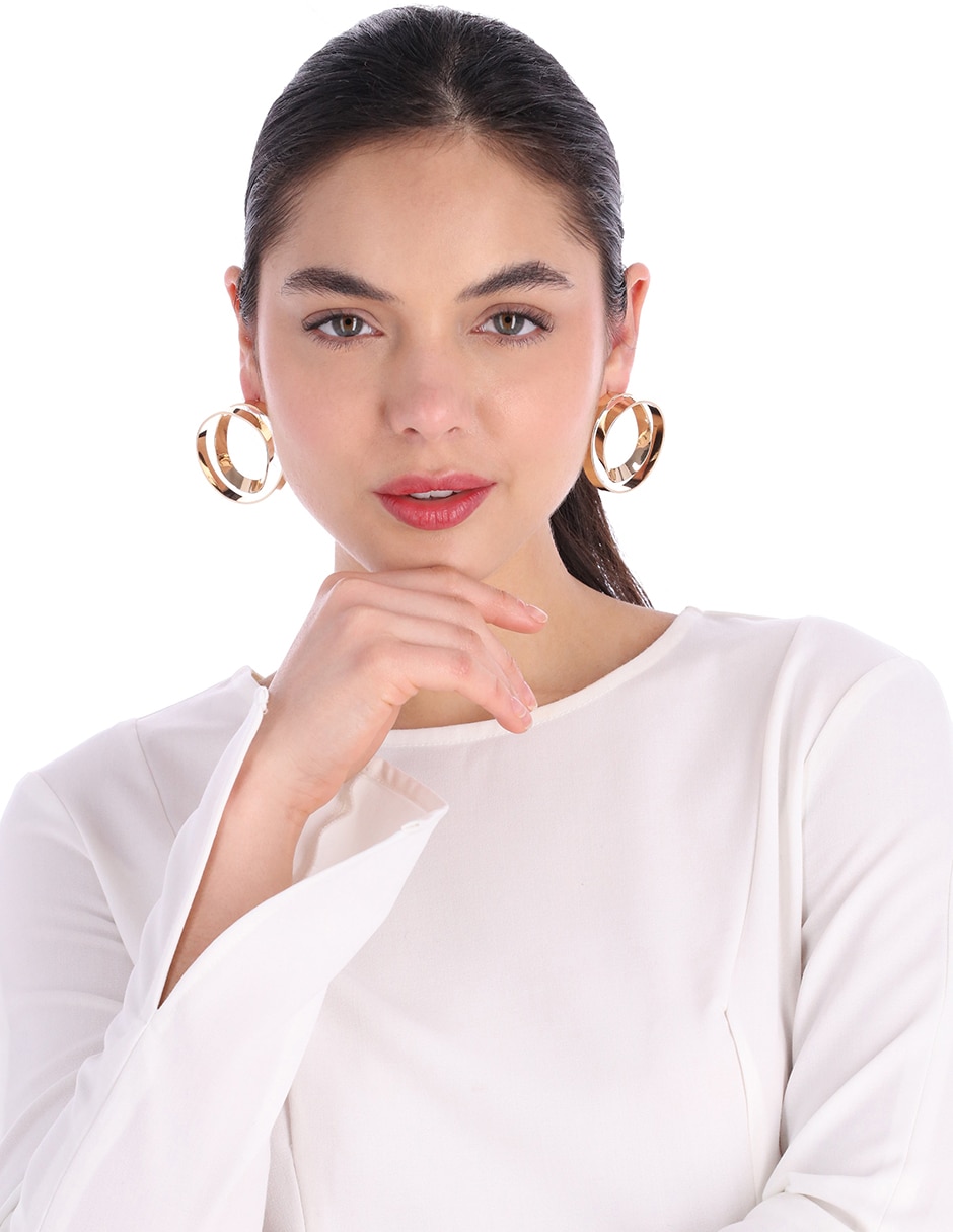 Aretes de aro con acabado brillante 3