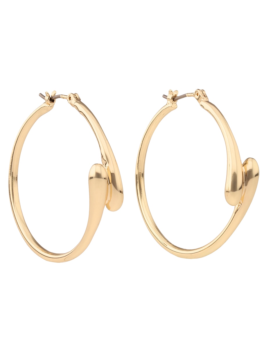 Aretes de aro con acabado brillante 2