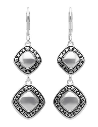 Aretes de rombo con acabado brillante