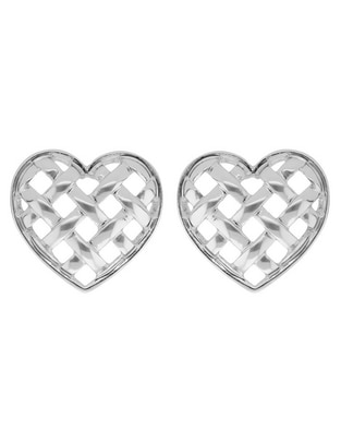 Aretes de corazón con acabado brillante