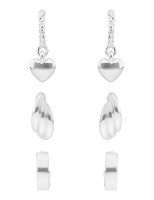 Set de aretes con acabado brillante