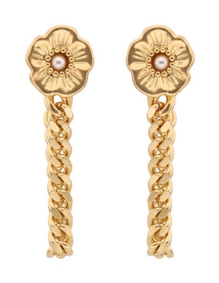 Aretes de flor con acabado brillante