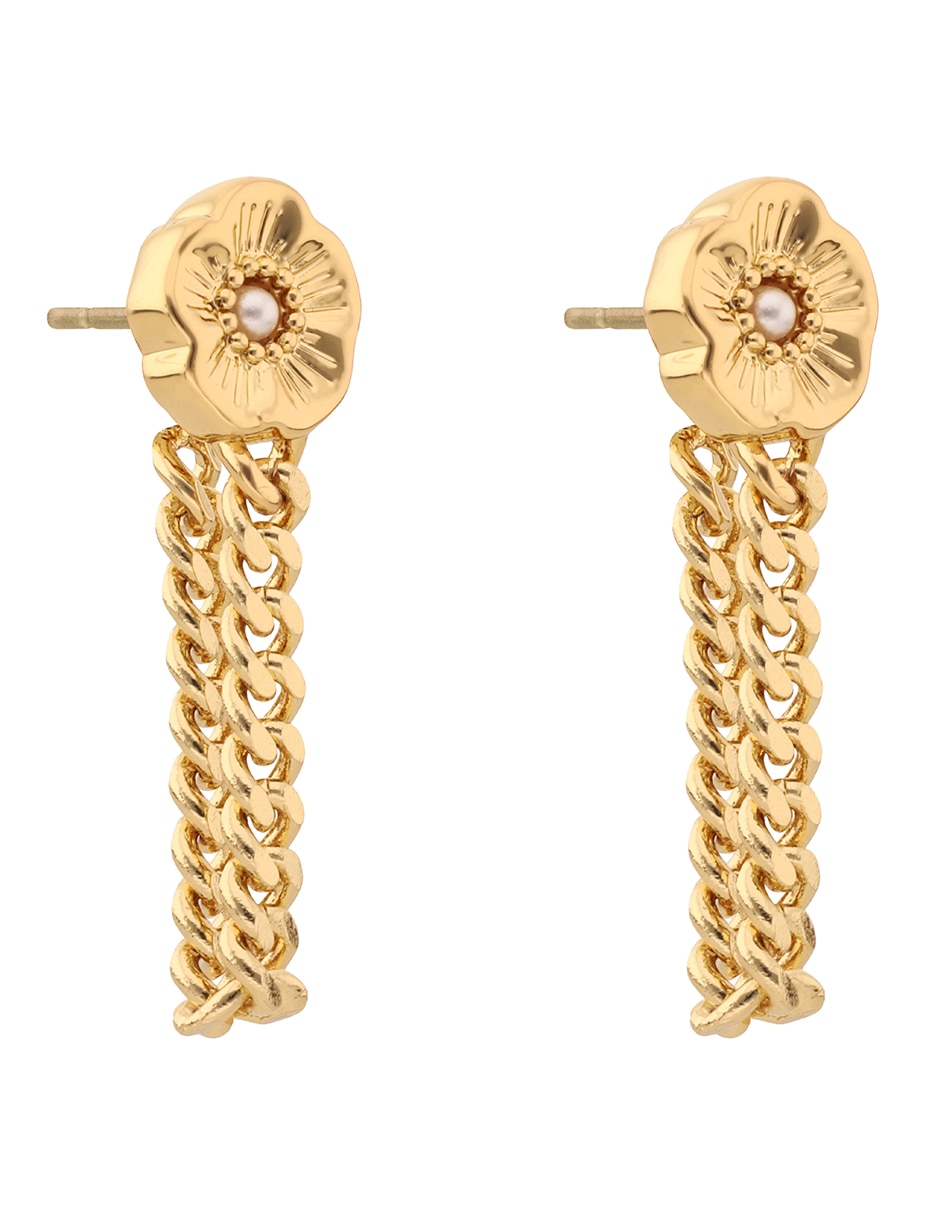 Aretes de flor con acabado brillante 2