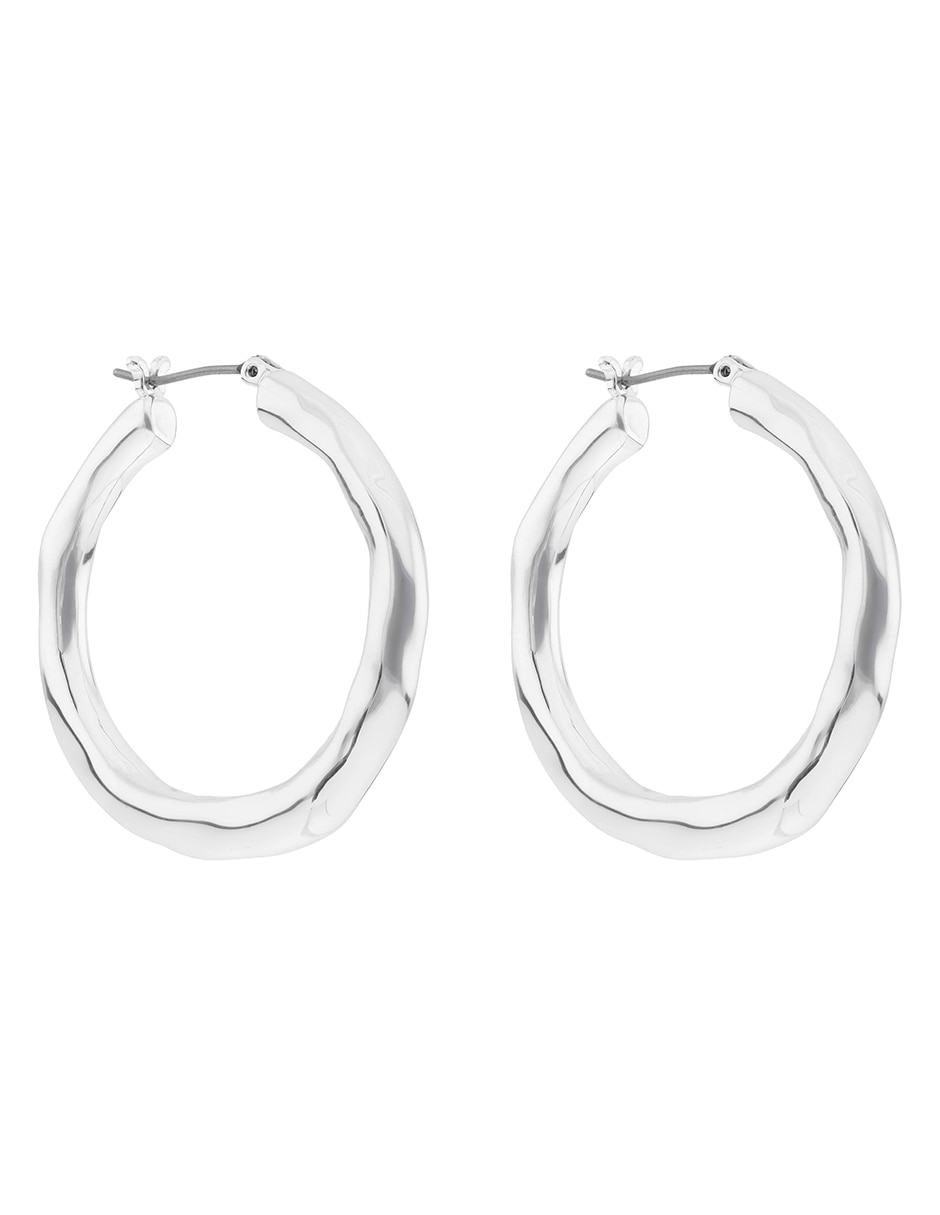 Aretes de aro con acabado brillante 2