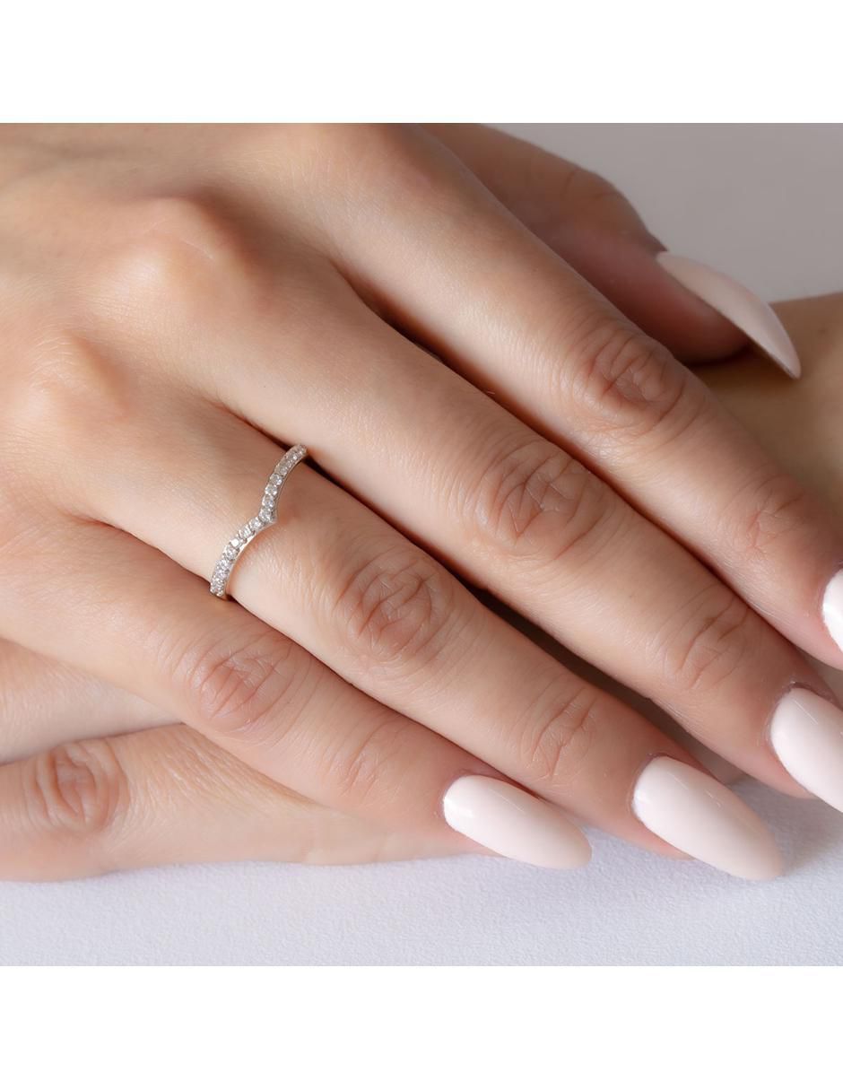 Anillo 10 k de oro zirconia brillante 4