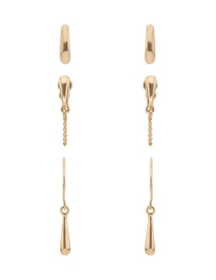Set de aretes con acabado brillante