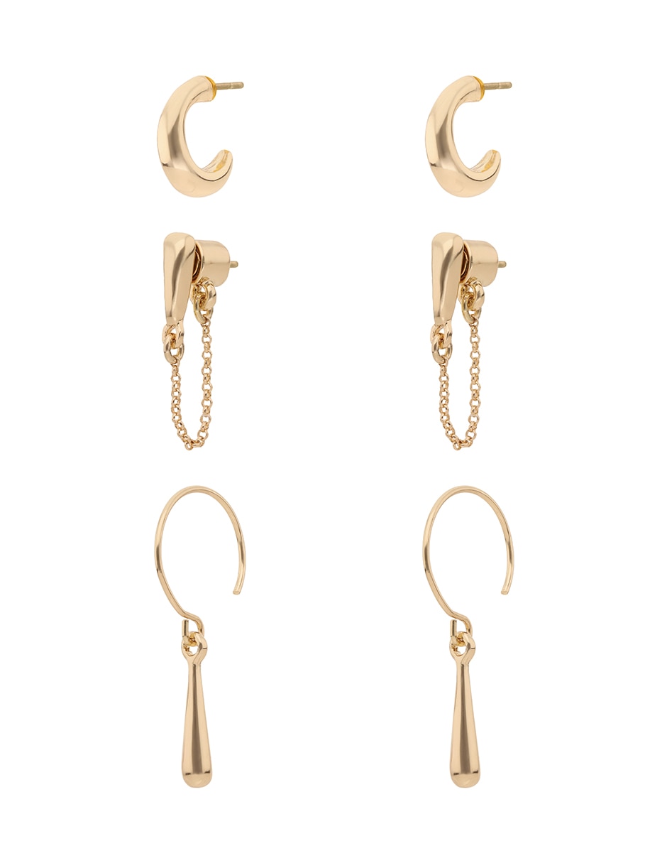 Set de aretes con acabado brillante 2