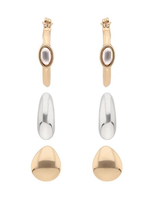 Set de aretes con acabado brillante