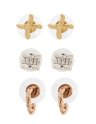 Set de aretes con acabado brillante
