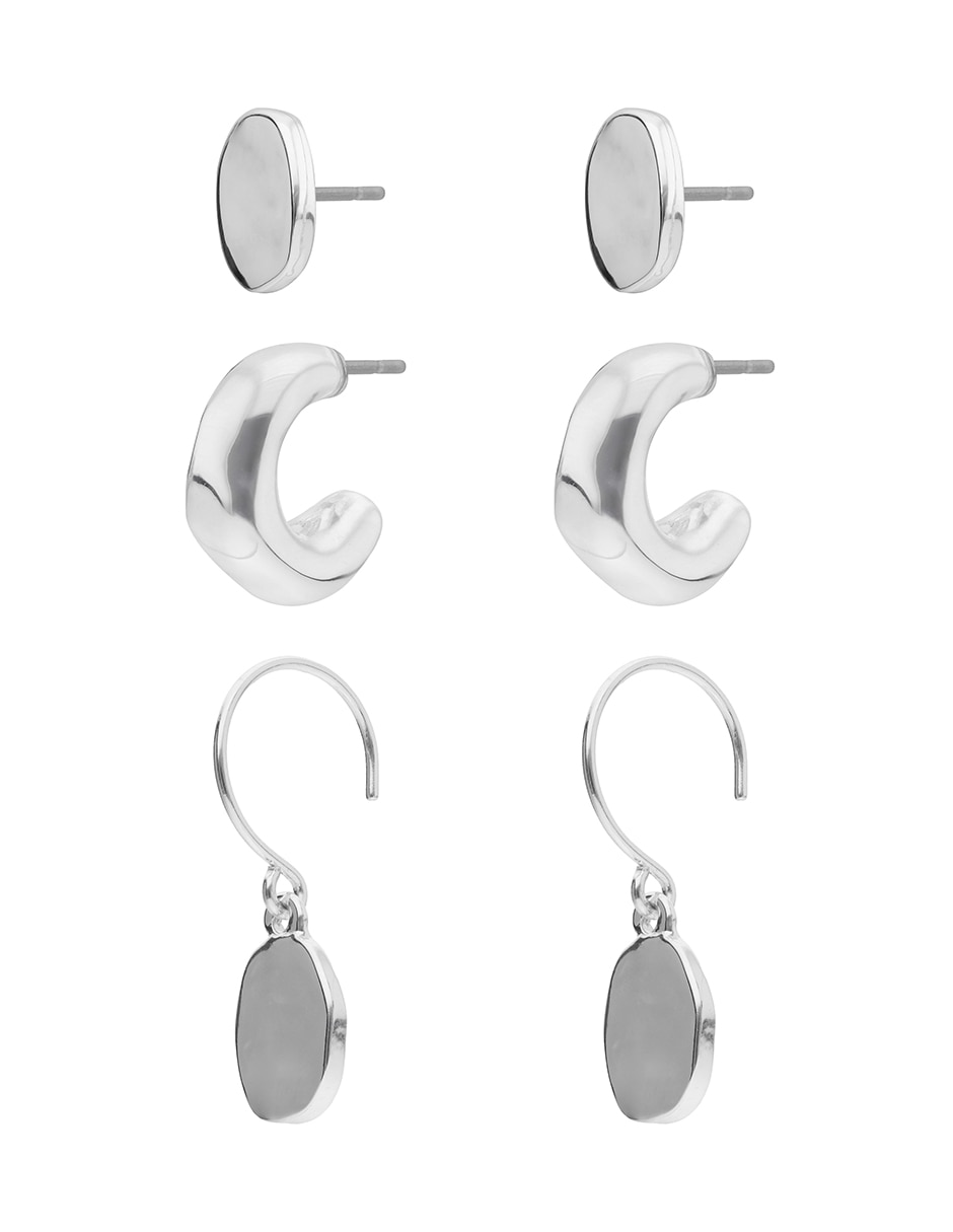 Set de aretes con acabado brillante 2