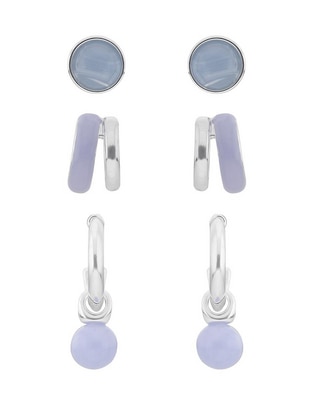 Set de aretes con acabado brillante