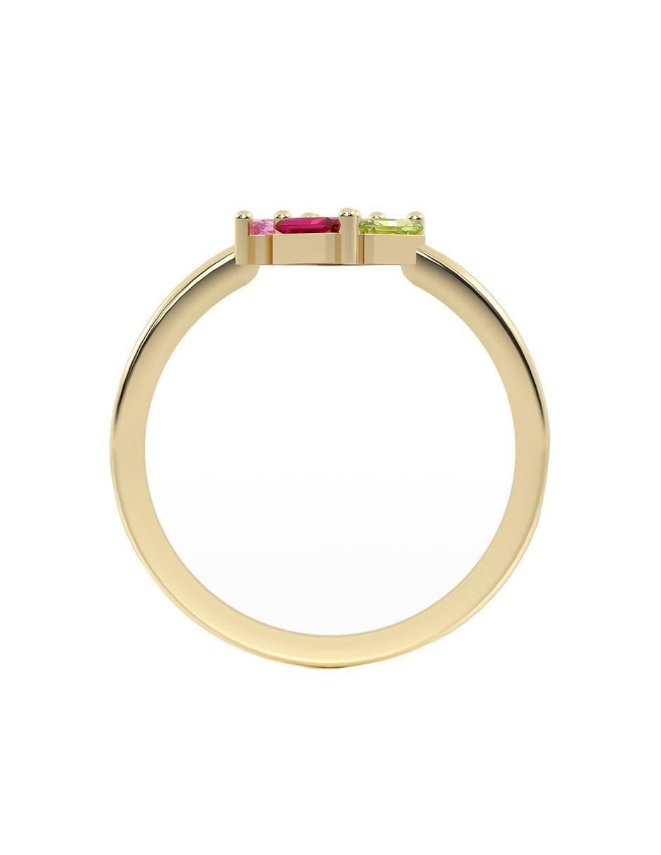Anillo cuadrado abba joyas de oro zirconia brillante