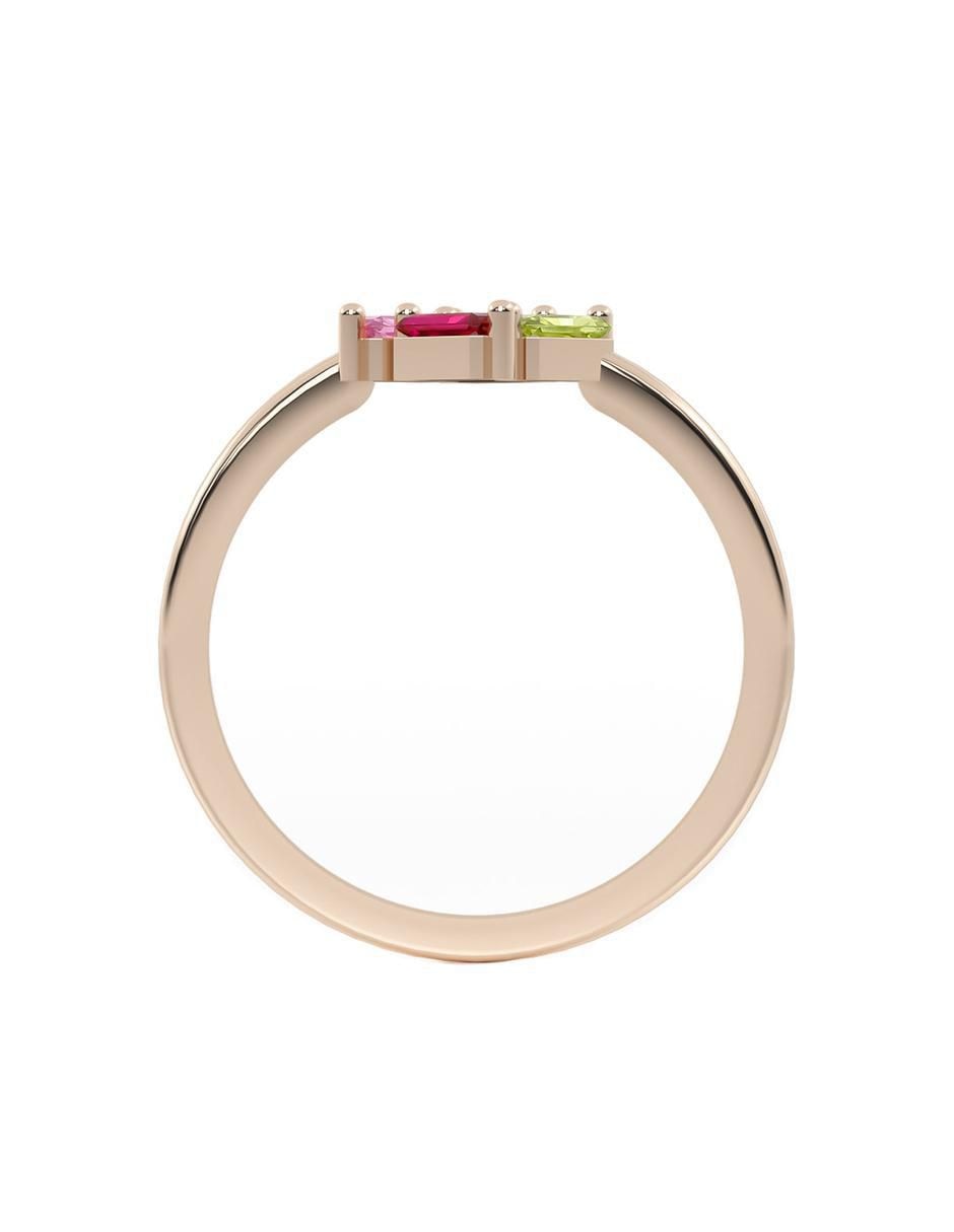 Anillo cuadrado de oro zirconia brillante 3