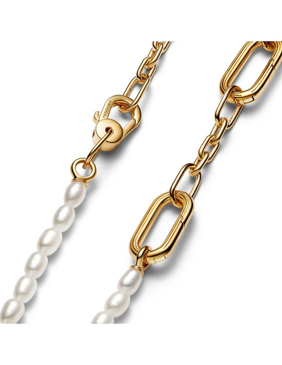 Collar de plata con acabado baño de oro P 925