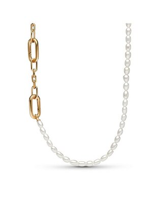 Collar de plata con acabado baño de oro P 925