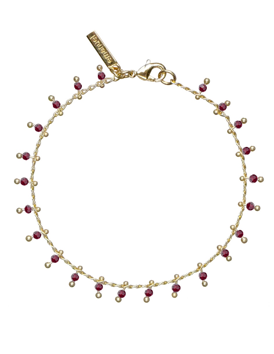 Pulsera con granate Mini Facetados acabado pulido