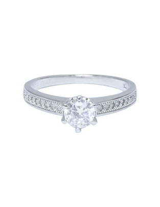 Anillo redondo P 925 de plata zirconia pavé Anillo redondo P 925 de plata zirconia pavé