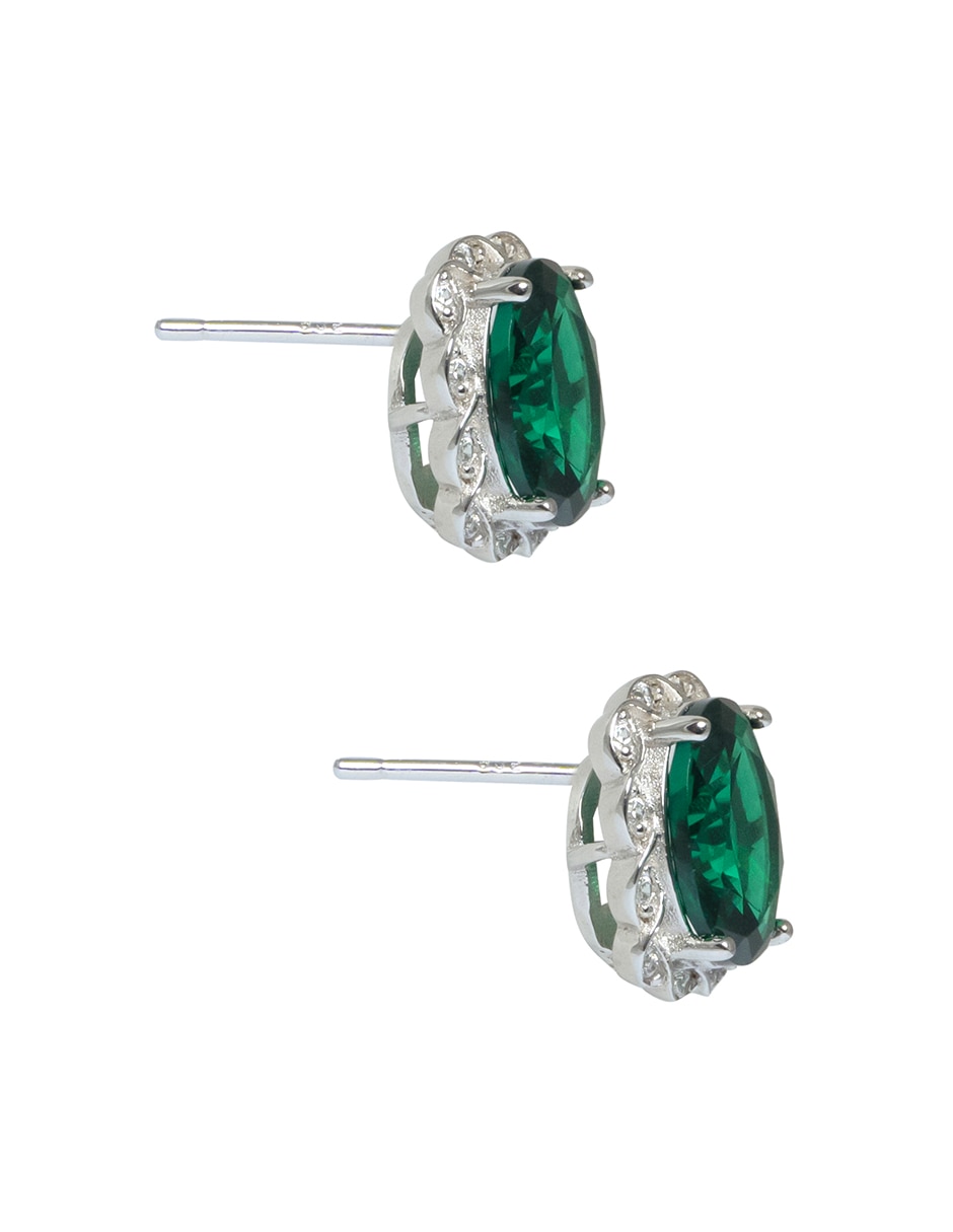 Aretes ovalados Vintage de plata P 925 con acabado brillante 2