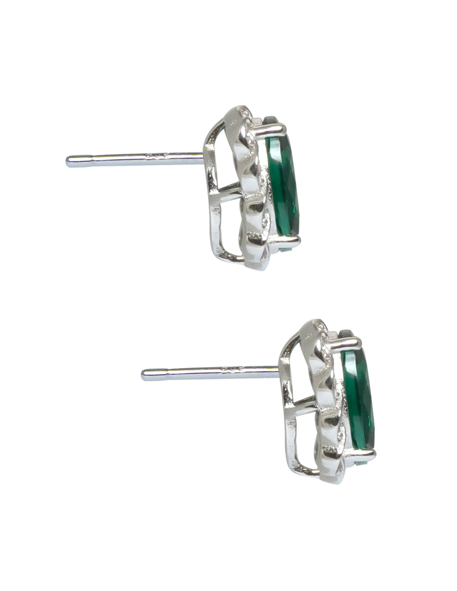 Aretes ovalados Vintage de plata P 925 con acabado brillante 3