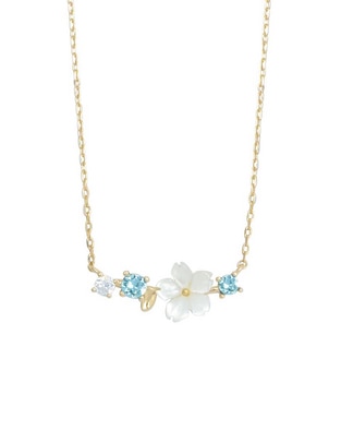 Collar de flor Flor con destellos de plata P 925