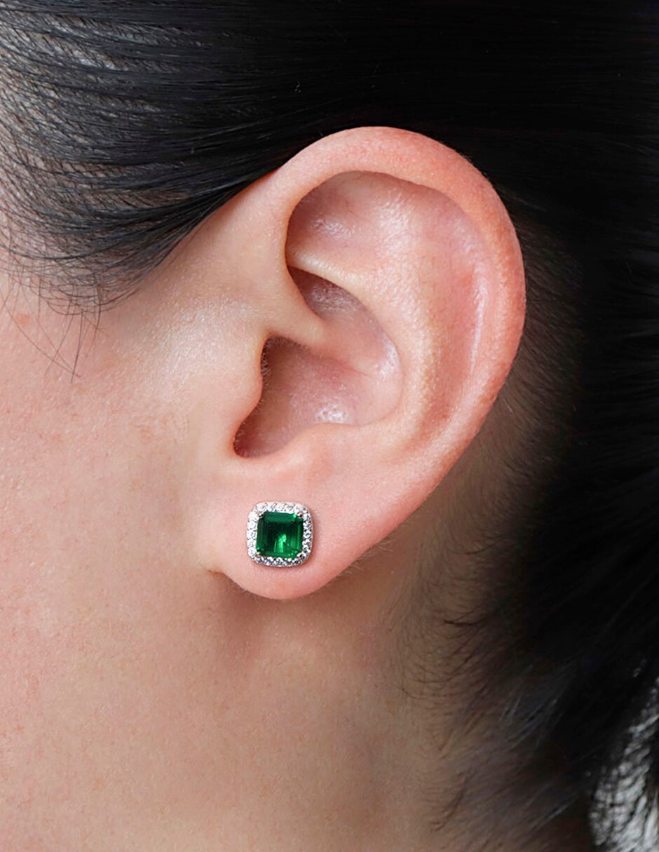 Aretes cuadrados de plata p 925 con acabado pavé zirconia Aretes cuadrados de plata p 925 con acabado pavé zirconia