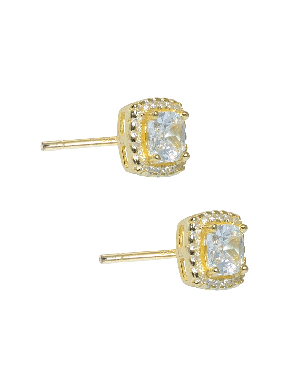 Aretes cuadrados de plata p 925 con acabado pavé zirconia 2