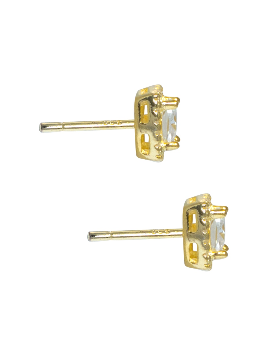 Aretes cuadrados de plata p 925 con acabado pavé zirconia 3