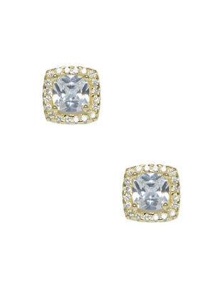 Aretes cuadrados de plata p 925 con acabado pavé zirconia 1