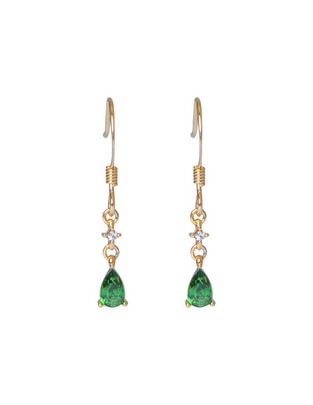 Aretes de gota con acabado brillante cristal 1