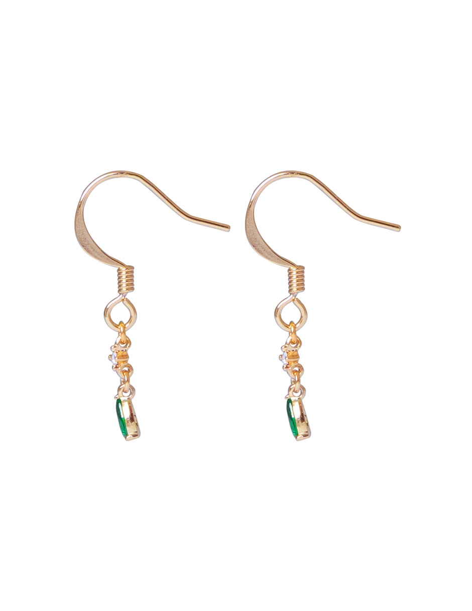 Aretes de gota con acabado brillante cristal